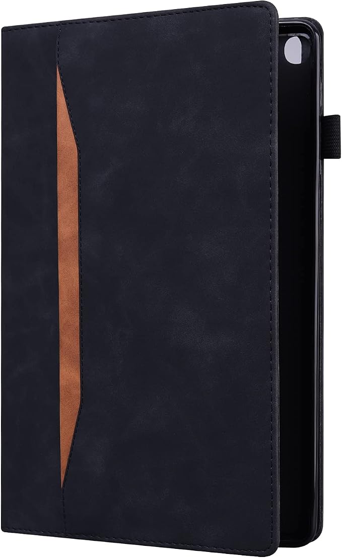 Fire HD 8 Case Slim Folding Stand Auto Wake/Sleep Wallet Case with Cards/Cash Holder for Amazon Fire HD 8(8th/7th/6th Gen 2018/2017/2016 Release)-Black