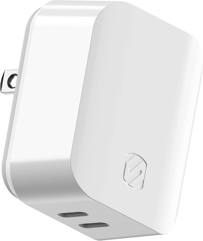 Scosche HPDCA32 PowerVolt 32W Certified Type-C + Type-A Fast Wall Charger Power Delivery 3.0 for ALL USB-C and USB-A Devices in Black