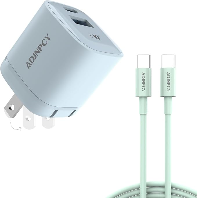 GT II 45W USB-C USB-A Charger Compact and Foldable Supports PPS Fast Charging with USB-C Cable Compatible Galaxy S25/S24/S23/Z FoldiPhone 16/15 SeriesiPad (45W 2Pack Black)