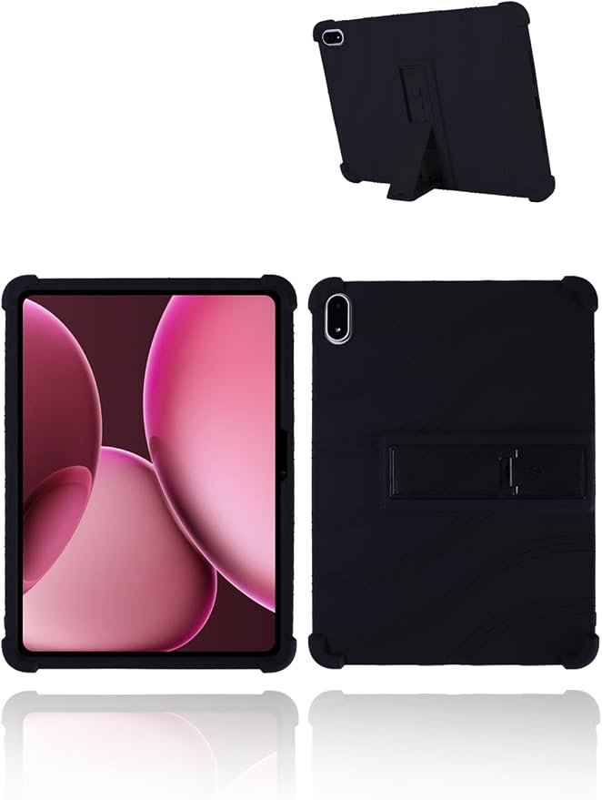 for OnePlus Pad 3 Android 15 Tablet13.2 inch Tablets CaseSoft Silicone Adjustable Stand Cover Lightweight Kids FriendlyBlack.
