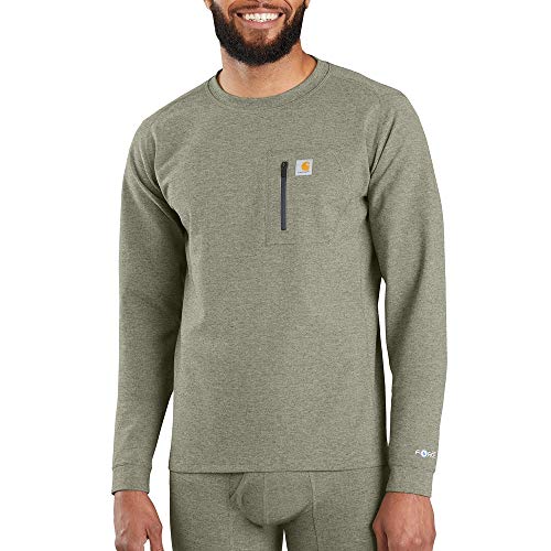 Carhartt Men's MBL110 Base Force¢ç Heavyweight Base Layer Crew - 2X-Large Tall - Burnt Olive Heather