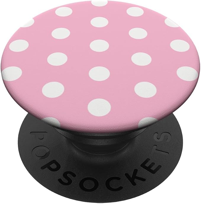 PopSockets Phone Grip - Pink &amp White Polka Dots PopSockets Adhesive PopGrip