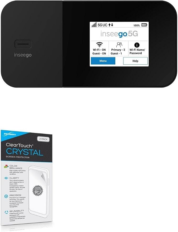 BoxWave Screen Protector Compatible with Inseego MiFi X Pro 5G - ClearTouch Crystal (2-Pack) HD Film Skin - Shields from Scratches