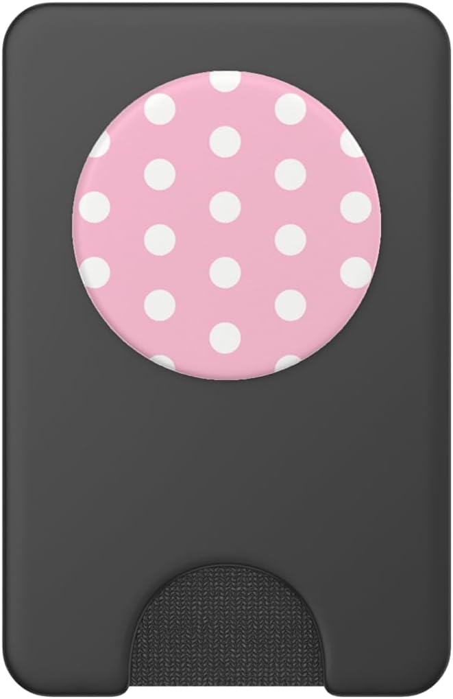 PopSockets Phone Grip - Pink &amp White Polka Dots PopSockets Adhesive PopGrip