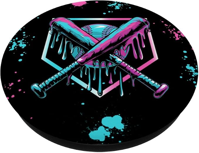 Baseball Ice Cream Drip With Sprinkles Home Plate Youth Boys PopSockets PopWallet for MagSafe