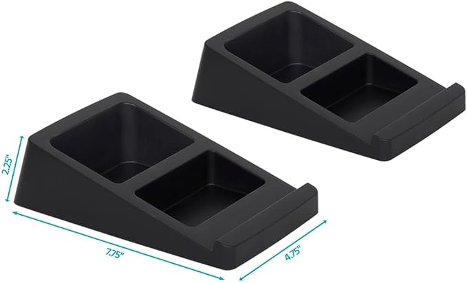 Monoprice Tilted Wedge Desktop Speaker Stands for Medium Sized Speakers, Speaker Riser, Anti-Vibration, 15 Degrees of Tilt, Pair, for Bookshelf Speakers and Studio Monitors, Black