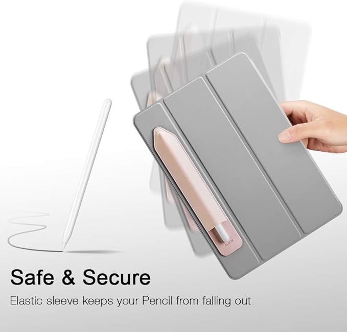 ESR Pencil Holder Compatible with Pencil (2nd/1st Generation) & Pencil (USB-C), Elastic Pocket, Stylus Pens Protected and Safe, Pouch Adhesive Sleeve Attached to Case for Stylus Pens, Rose Gold