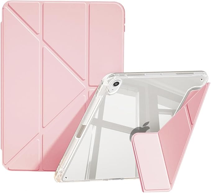 Slim Case for iPad Air 11 M4/M3/M2 &amp 10.9 5th/4th Gen Aqua Blue | Pencil Holder Multi-Angle Y Fold Stand Clear Acrylic Cute Cover Auto Wake-Sleep 2026/2025/2024/2022/2020