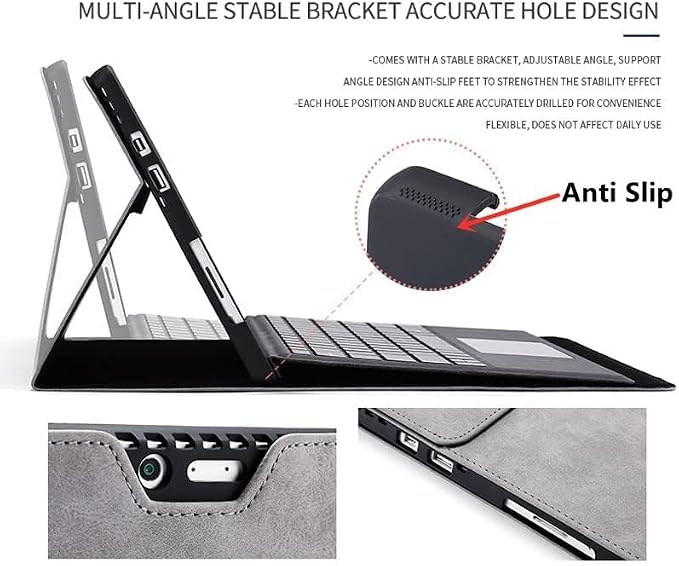 Protective Case for Surface Go 4/Go 3/Go 2 /Surface Go TabletSurface Go Case with Stylus HolderCompatible with Type Cover Keyboard Slim Lightweight Business Cover Accessories (Black)