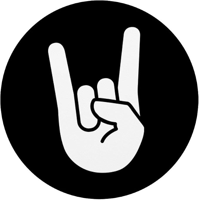 Rock n Roll Heavy Metal Hand Sign Silhouette PopSockets PopGrip: Swappable Grip for Phones &amp Tablets