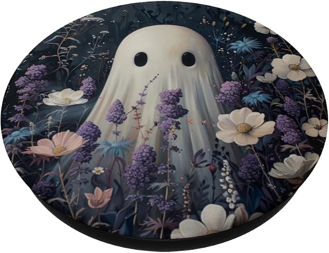 Spooky Ghost Floral Purple Wildflower PopSockets Adhesive PopGrip