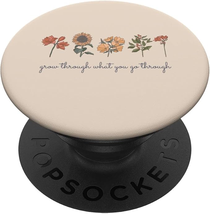 Grow Through What You Go Thru Vintage Wildflower Sunflower PopSockets Swappable PopGrip