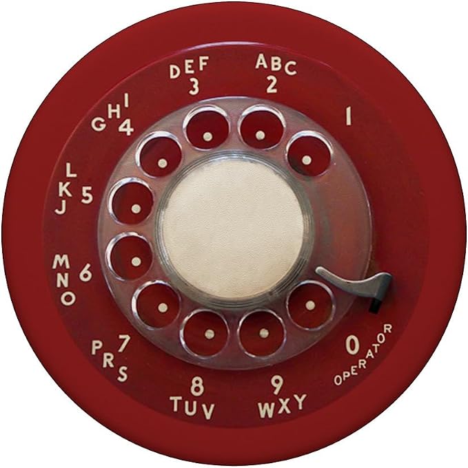 Red Rotary Phone Dial Retro Mid Century Vintage Dial PopSockets Adhesive PopGrip