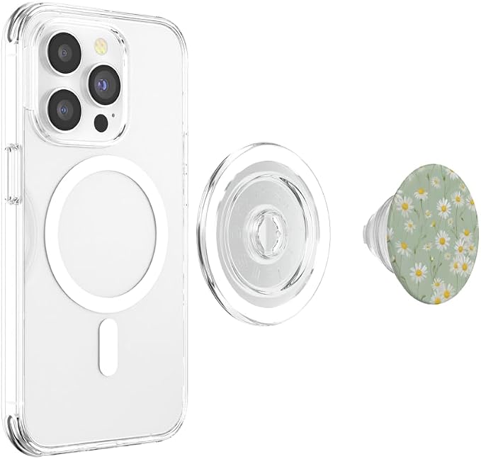 Daisy Flower Floral Sage Green PopSockets Adhesive PopGrip