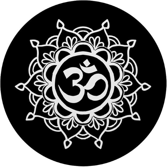 Aum Mandala White Black Sacred Geometry Om Hinduism Gift PopSockets Swappable PopGrip
