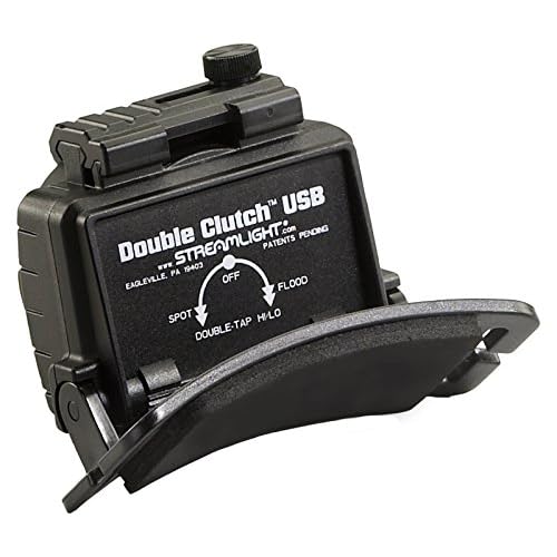 Streamlight 61601 Double Clutch USB 125-Lumen Multi-Fuel LED Headlamp with Elastic Head Strap, Rubber Hard Hat Strap, and USB Cable, Black