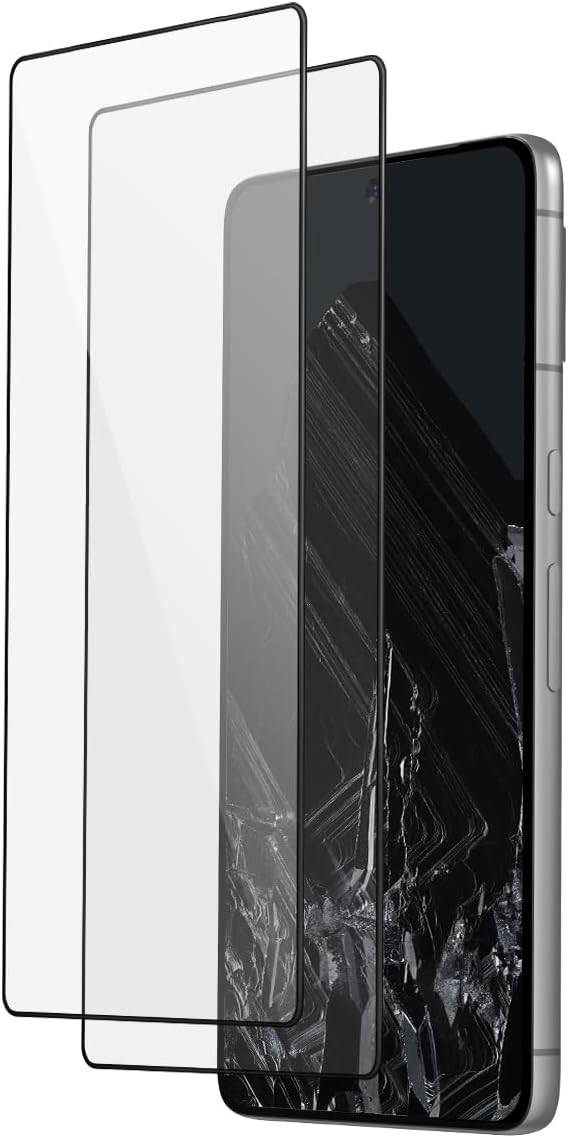 FLOLAB NanoArmour 3 for Google Pixel 8 Pro Screen Protector - 2 Pack Ultra Clear 3D Tempered Glass Edge-to-Edge Coverage Anti-Static Durable Smooth Installation Dust-Free