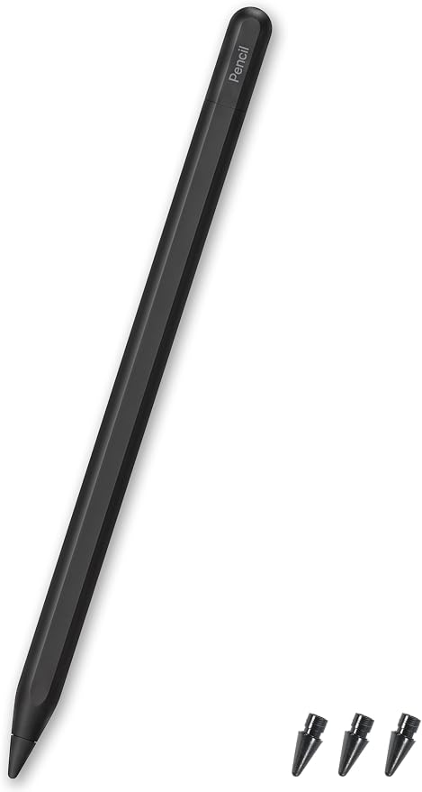 Pencil USB-C for Apple iPad 2018-2026: Slide-Switch Hidden-Port Stylus with Tilt Sensitivity &amp Palm Rejection Pen for iPad 6-11th Mini 5-7th Air 3-5th/M2/M3 Pro 11/12.9/13(M4/M5) Black
