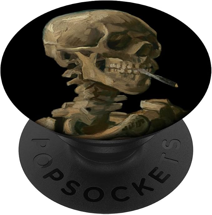 Vintage Van Gogh Skull-Van Gogh Head of A Skeleton Halloween PopSockets Adhesive PopGrip