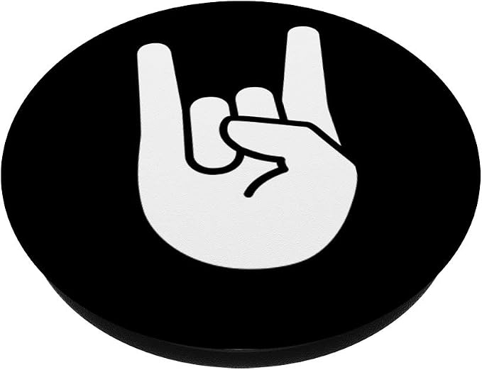 Rock n Roll Heavy Metal Hand Sign Silhouette PopSockets PopGrip: Swappable Grip for Phones &amp Tablets