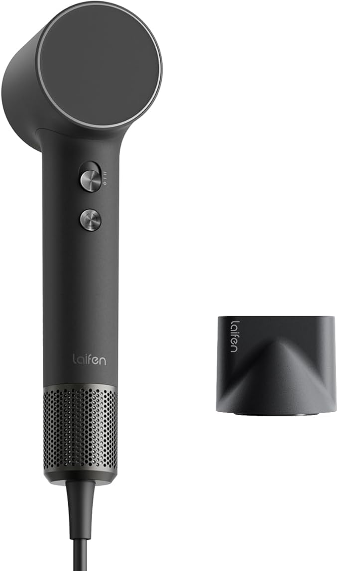 Laifen MINI Hair Dryer, Lightweight and Compact High Speed 200M Ionic Blow Dryer with 110, 000 RPM Brushless Motor for Fast Drying, Low Noise, Hairdryer with Magnetic Nozzle, Child Mode