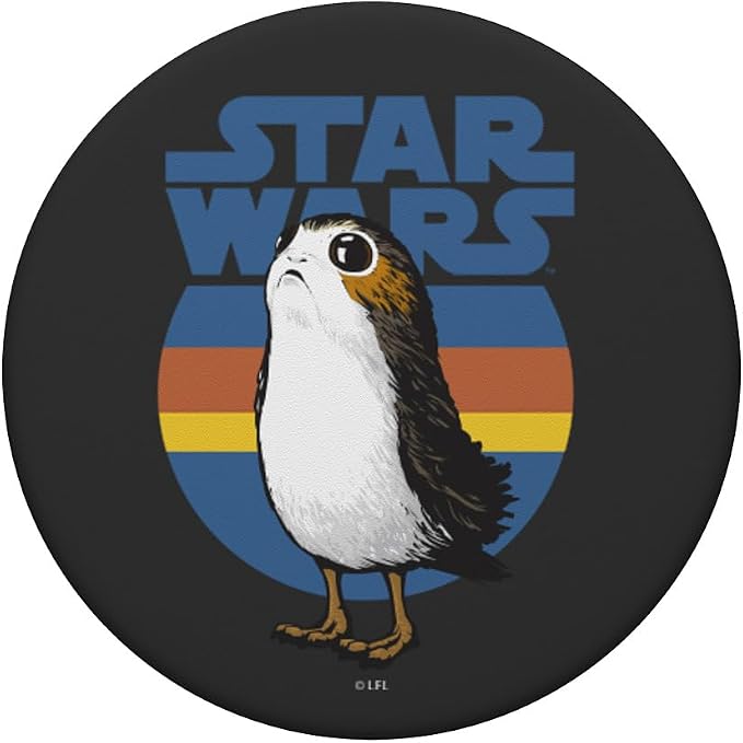 Star Wars Cute Porg Silhouette Retro Background PopSockets Standard PopGrip