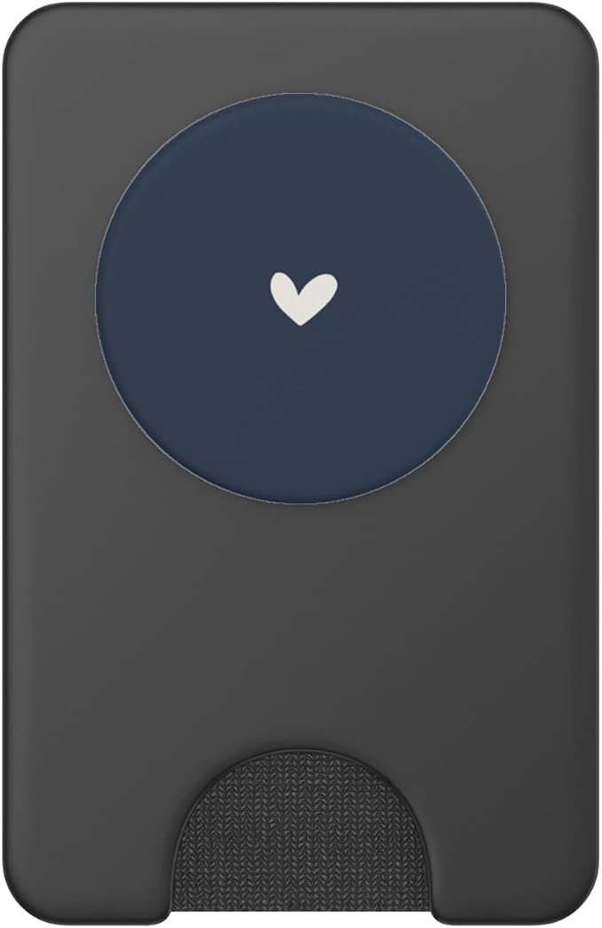 Dusty Navy Blue - Cute Simple Chic Boho Hand Drawn Heart PopSockets Adhesive PopGrip