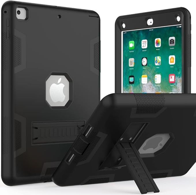Puxicu Case for iPad 6th / 5th Generation (2018 2017 Model 9.7 Inch) Heavy Duty Rugged Protective Cover for iPad 9.7 Black