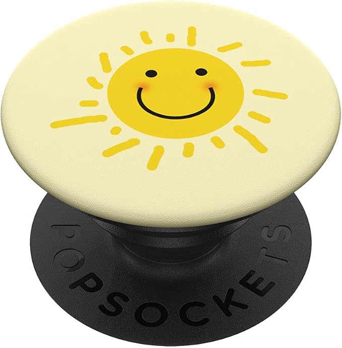 Cute Smiling Face Summer Sun Sunshine Pattern Cute Yellow PopSockets Swappable PopGrip
