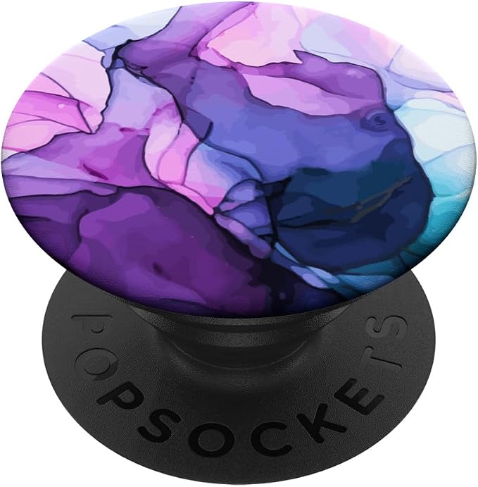 Elegant Purple Ink Abstract Colourful Swirl Pattern PopSockets Adhesive PopGrip