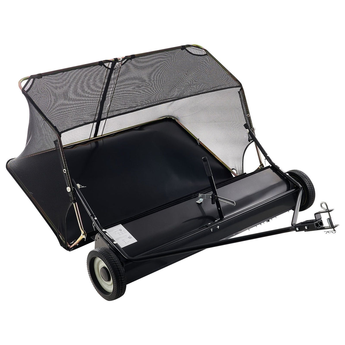 52 in Tow Behind Lawn Sweeper, 26 cu.ft. Large Yard Sweeper, Adjustable Sweeping Height, Heavy Duty Leaf & Grass Collector with Dumping Rope, Pull Behind Sweepers for Debris Grass Clippings