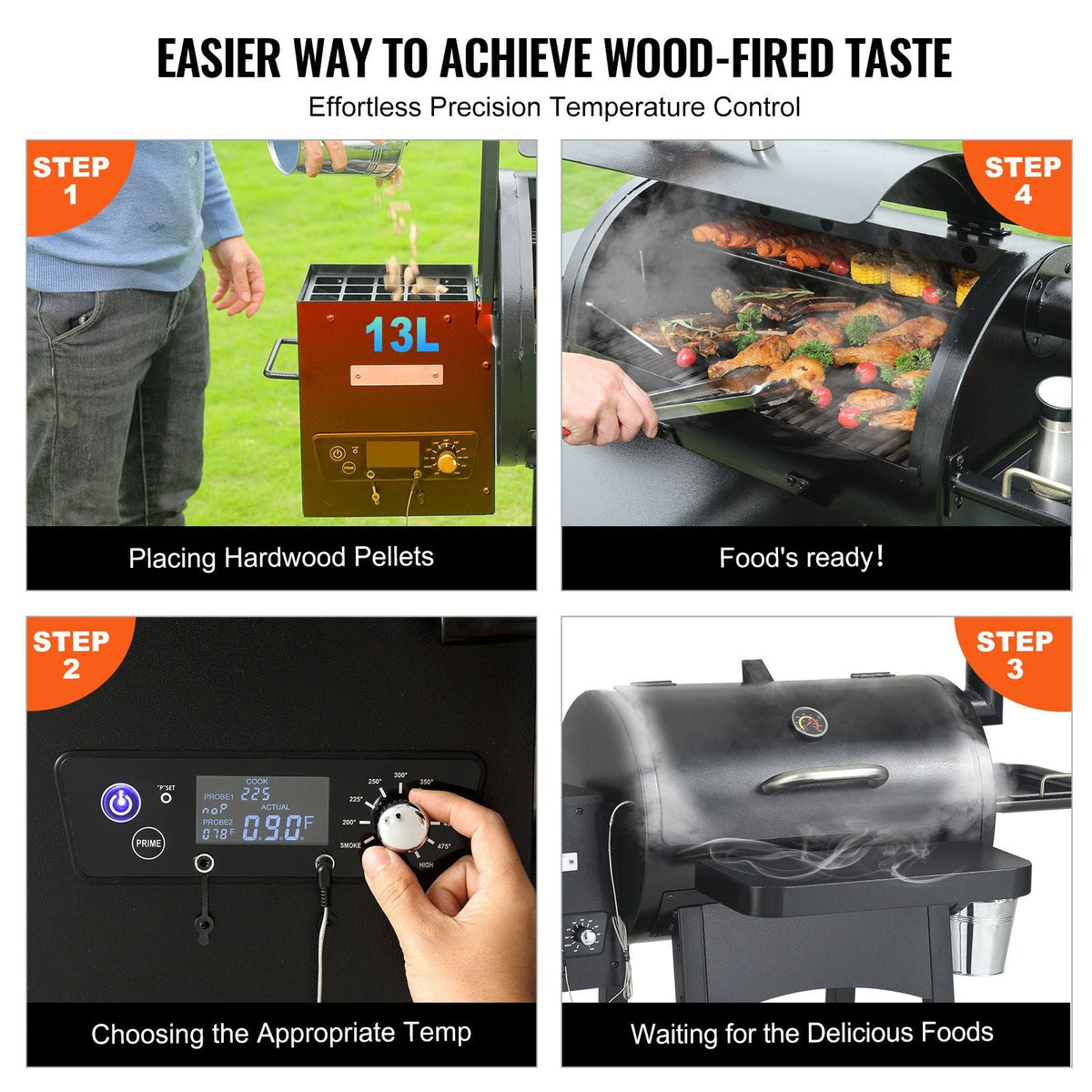53 inch Portable Charcoal Grill, Propane Gas Grills with Cover and Cart, Heavy Duty Iron BBQ Grill, Mini Tabletop Smoker for Outdoor Cooking, Barbecue Camping, Picnic, Patio, and Backyard, Black