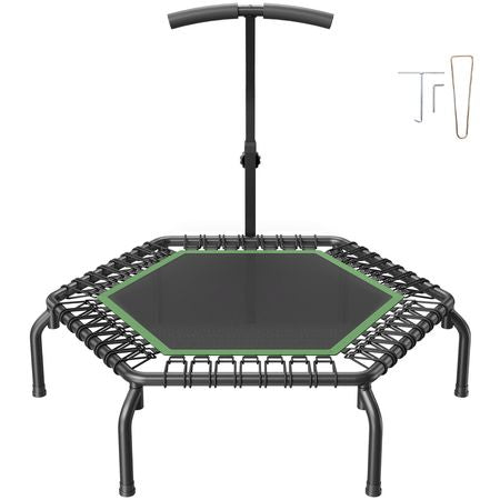 54.5" Mini Fitness Trampoline Adults Indoor Exercise Rebounder with Handle