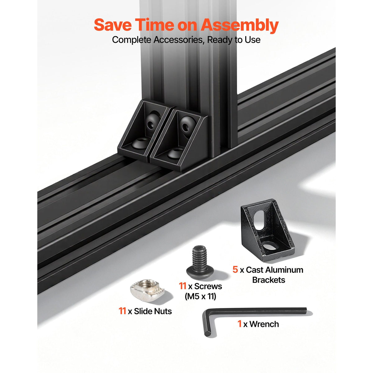 5PCS 2040 Aluminum Extrusion Profile, 78.74 Inch 2000 mm, V Slot European Standard Anodized Linear Rail, High-Strength Extruded Aluminum Rail, for 3D Printer Parts and CNC DIY Workbench, Black