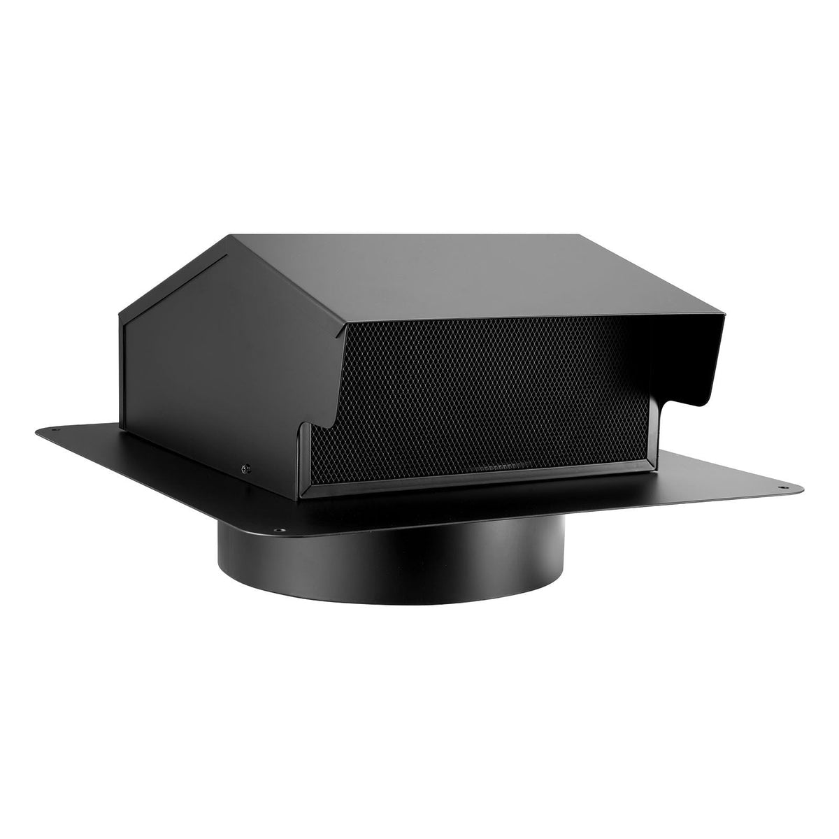 6 inch Hooded Wall Vent Cover, Square AC Vent Gable Cover, Premium SPCC Steel & with Built-in a Protection Screen, for Roofs,Walls,Outside Duct Exhaust Outlets (1 Pack, Black)
