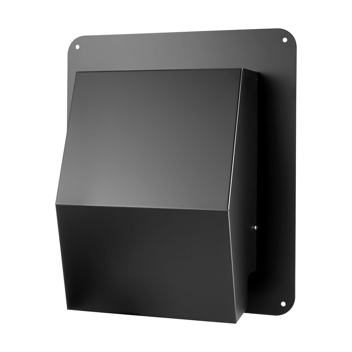 6 inch Hooded Wall Vent Cover, Square AC Vent Gable Cover, Premium SPCC Steel & with Built-in a Protection Screen, for Roofs,Walls,Outside Duct Exhaust Outlets (1 Pack, Black)