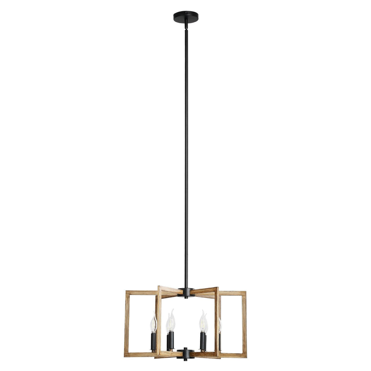 6-Light Chandelier, Metal Farmhouse Chandelier, Adjustable Height, Dining Room Hanging Light Fixture for Ceilings, Modern Chandelier for Bedroom, Foyer, Hall, Kitchen, Living Room and Entryway