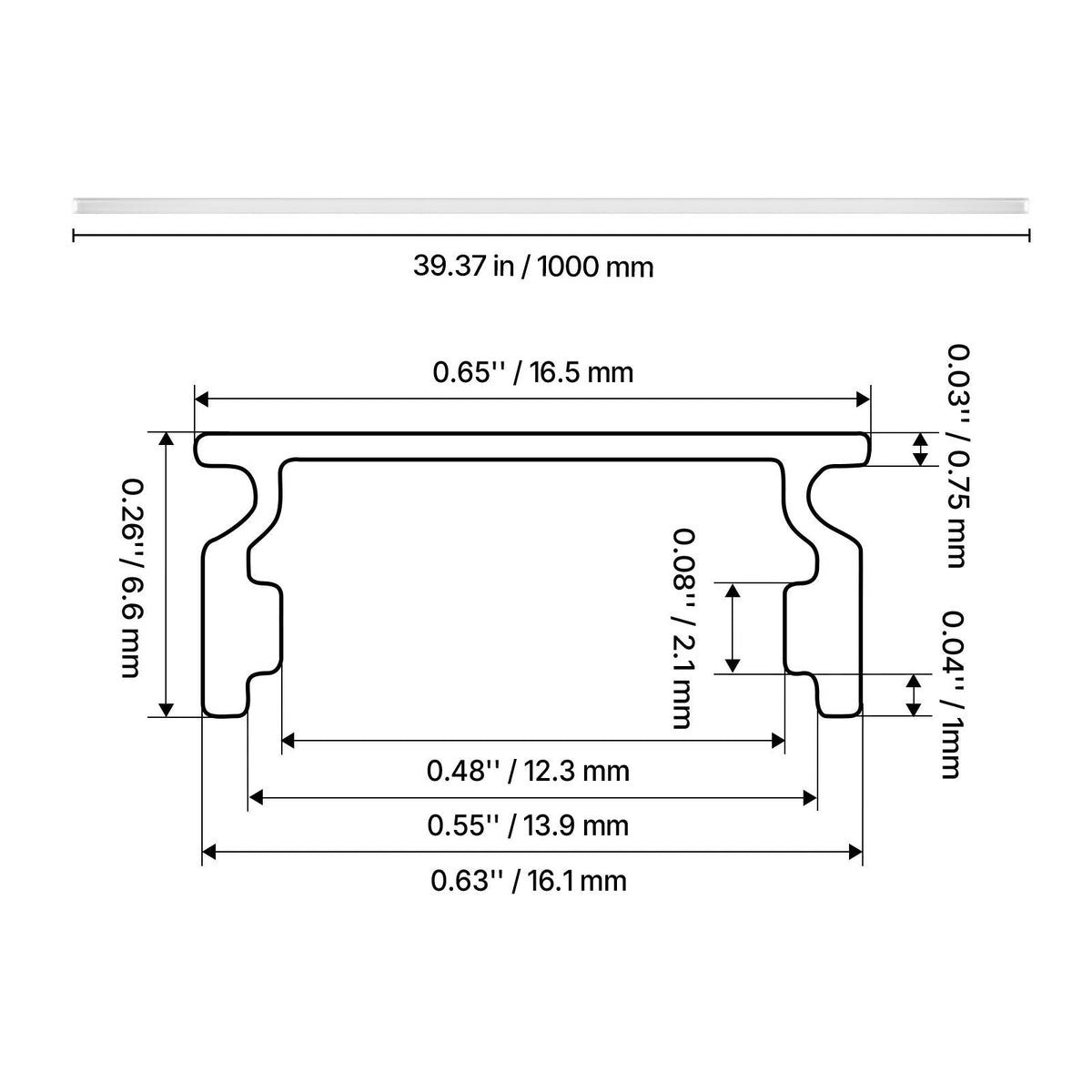 6-Pack 3.3 ft/1M U Shape LED Aluminum Channel, with Milky Cover, End Caps and Mounting Clips, Aluminum Profile for LED Strip Light Installations, Easy Installation, for Under Cabinet Counter