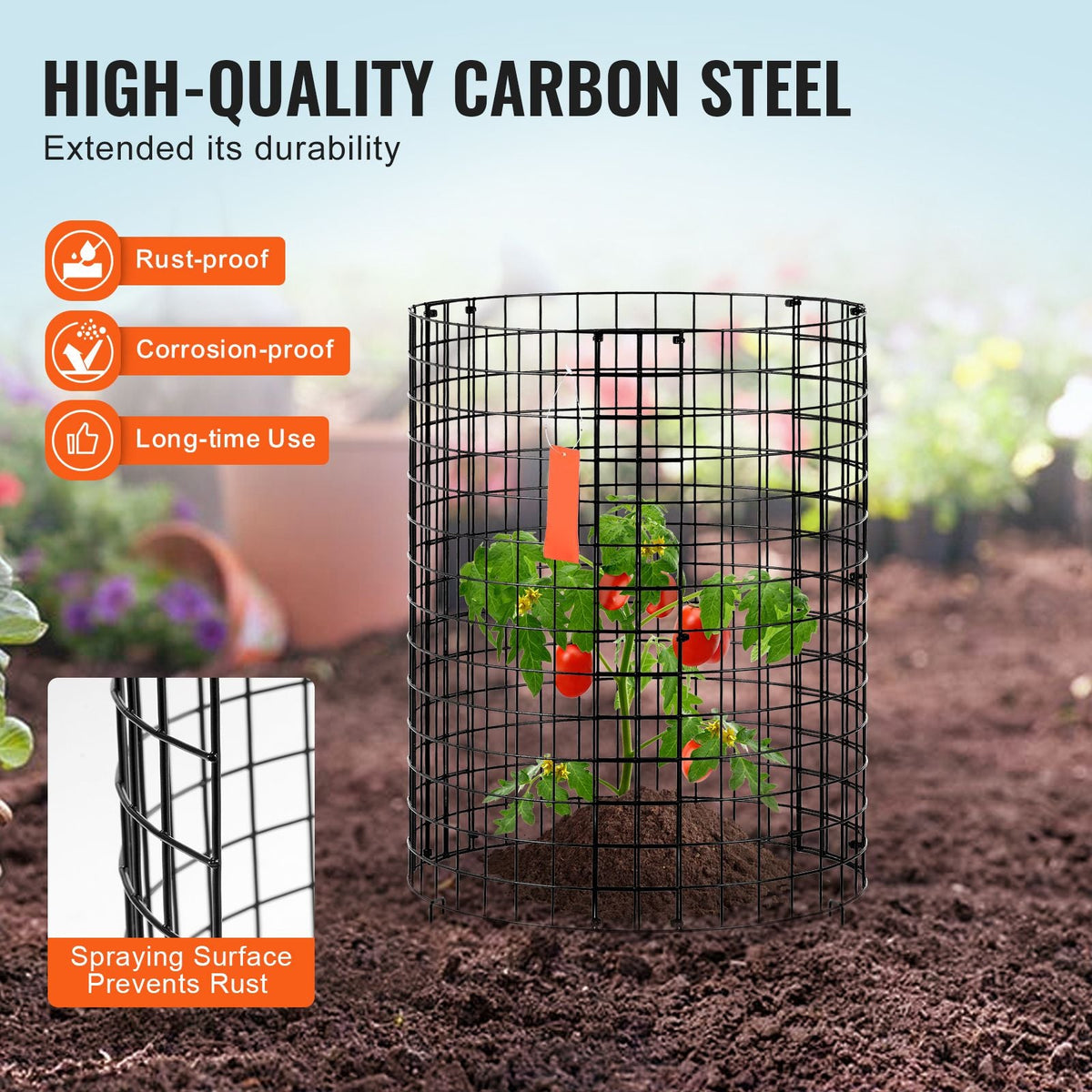 6 Pack Plant Protector from Animals, 12.6'' Dia. x 14'' H Chicken Wire Plant Protector, Plant Cages for Outdoor Plants, Flowers & Vegetables, Keeps Bunny Chicken Squirrels Out, 18pcs Metal Mesh