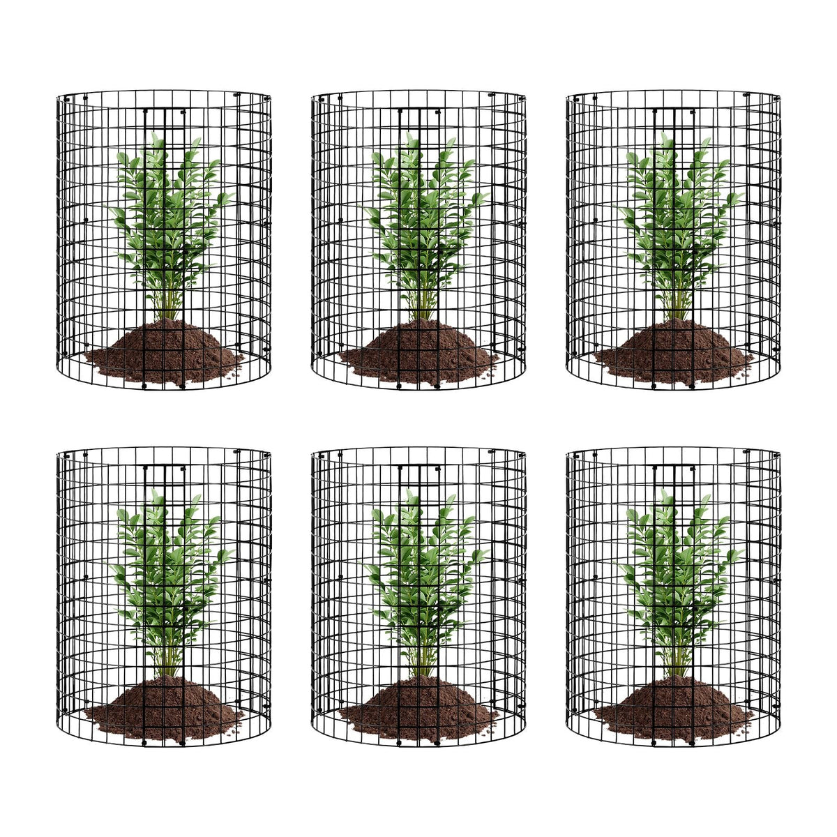 6 Pack Plant Protector from Animals, 12.6'' Dia. x 14'' H Chicken Wire Plant Protector, Plant Cages for Outdoor Plants, Flowers & Vegetables, Keeps Bunny Chicken Squirrels Out, 18pcs Metal Mesh