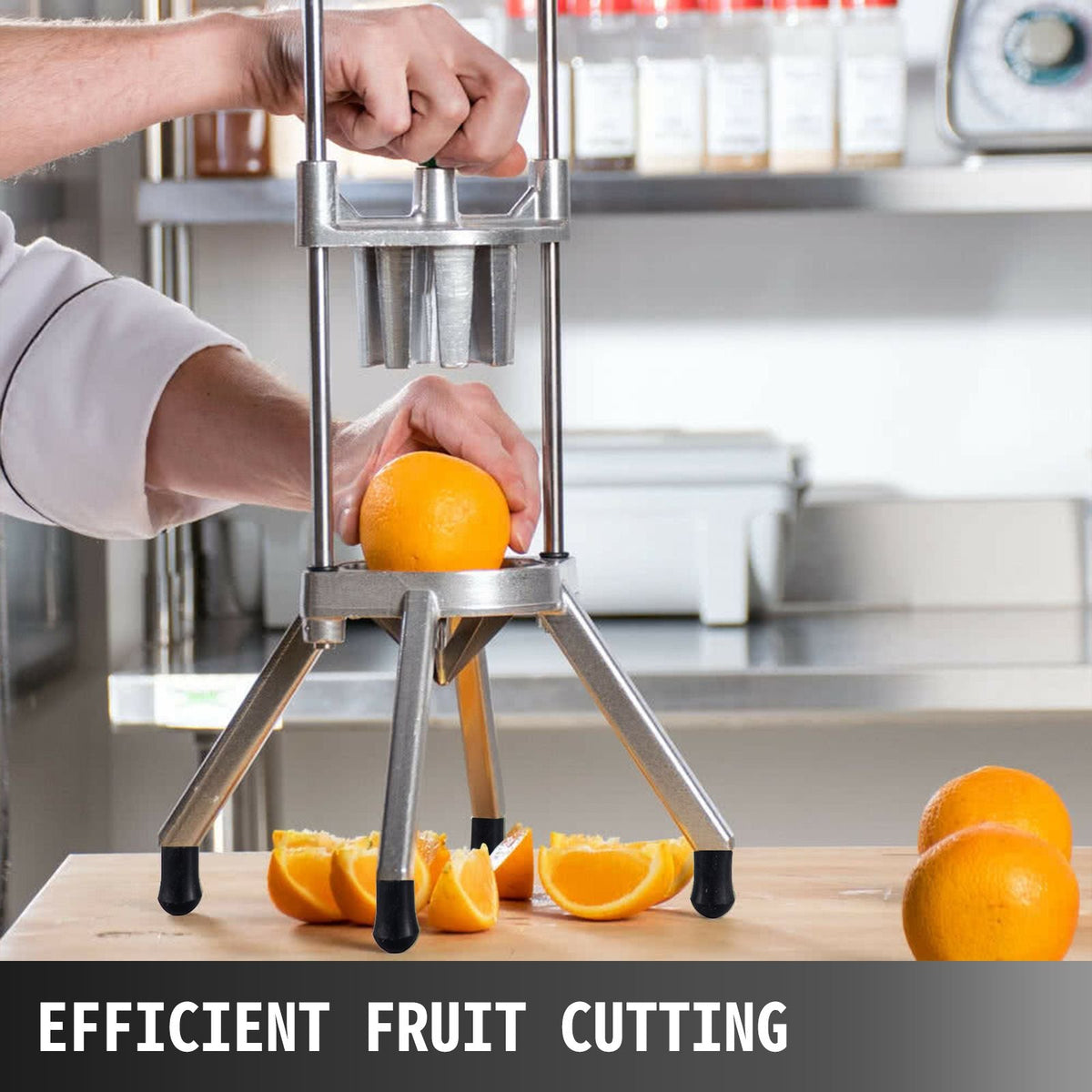 6-Section Commercial Easy Wedger Stainless Steel Blade Fruit Lime Slicer, Lemon Cutter for Home Bar Restaurant
