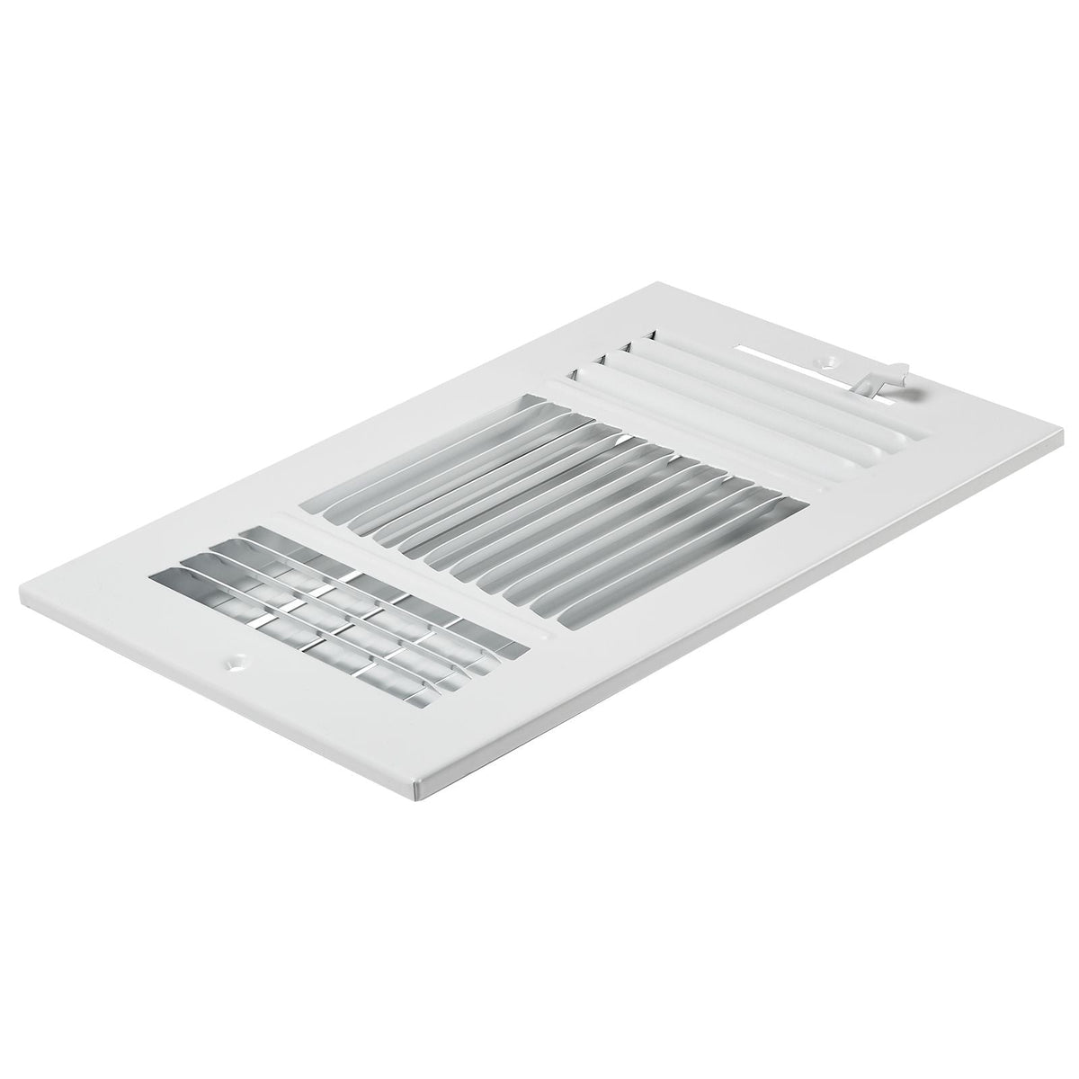 6 x 10 Inch Floor Registers, 6-Pack Floor Vents, HVAC 3-Direction Iron Vent Grilles for Home/Office Wall & Ceiling, Rustproof Anti-Peeling Air Vents Deflector Adjustable with Metal Damper, White