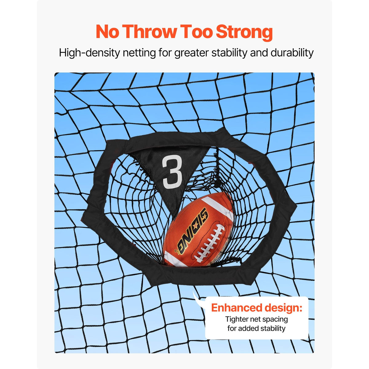 6 x 6 ft Football Trainer Throwing Net, Training Throwing Target Practice Net with 5 Target Pockets, Knotless Net Includes Straps and Portable Carry Case, Improve QB Throwing Accuracy, Black