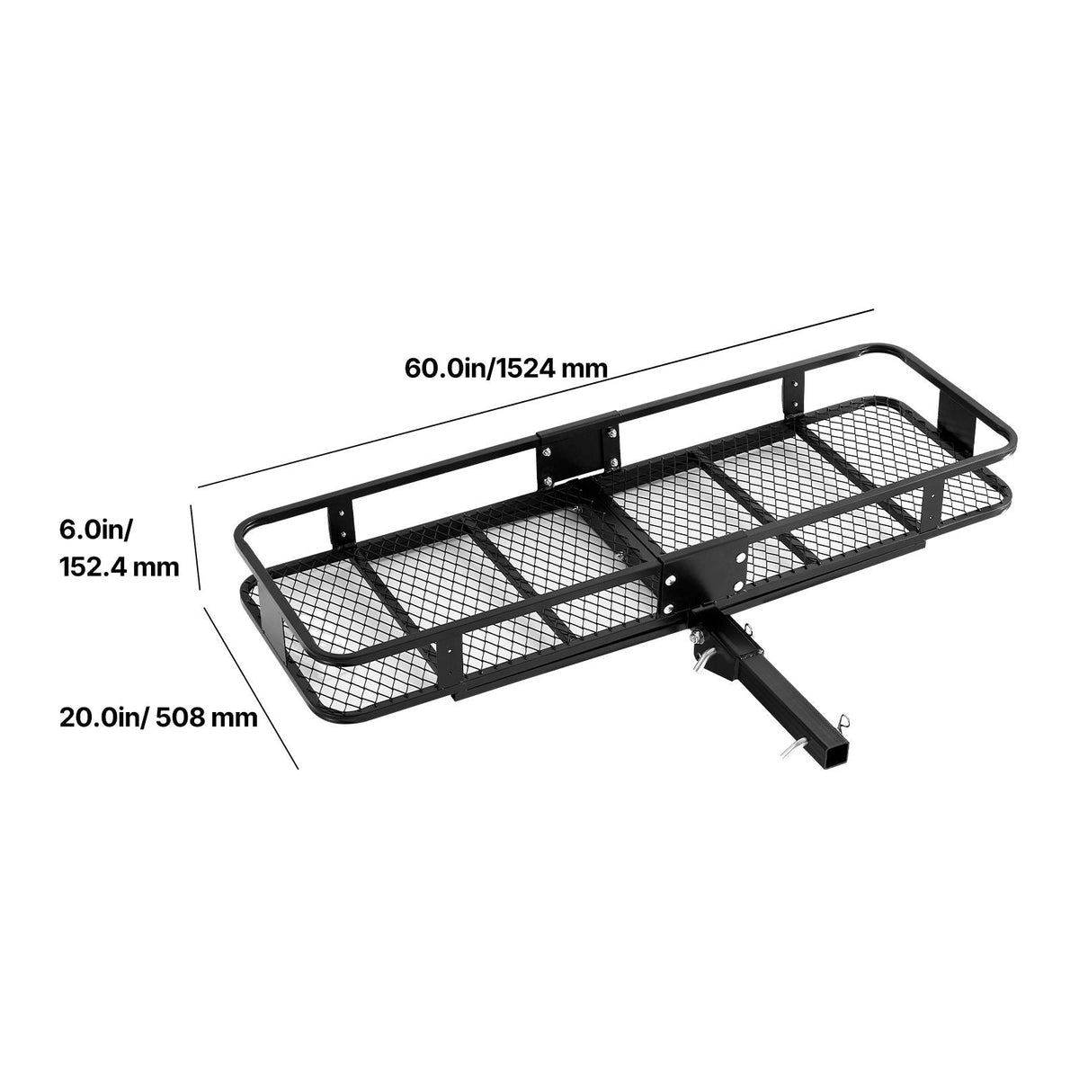60" x 20" x 6", Hitch Cargo Carrier, 500 lbs Capacity Hitch Cargo Carrier with Cargo Net & Waterproof Cargo Bag, Folding Hitch Mount Cargo Carrier with Hitch Lock for 2" Receiver, Fit for SUVs