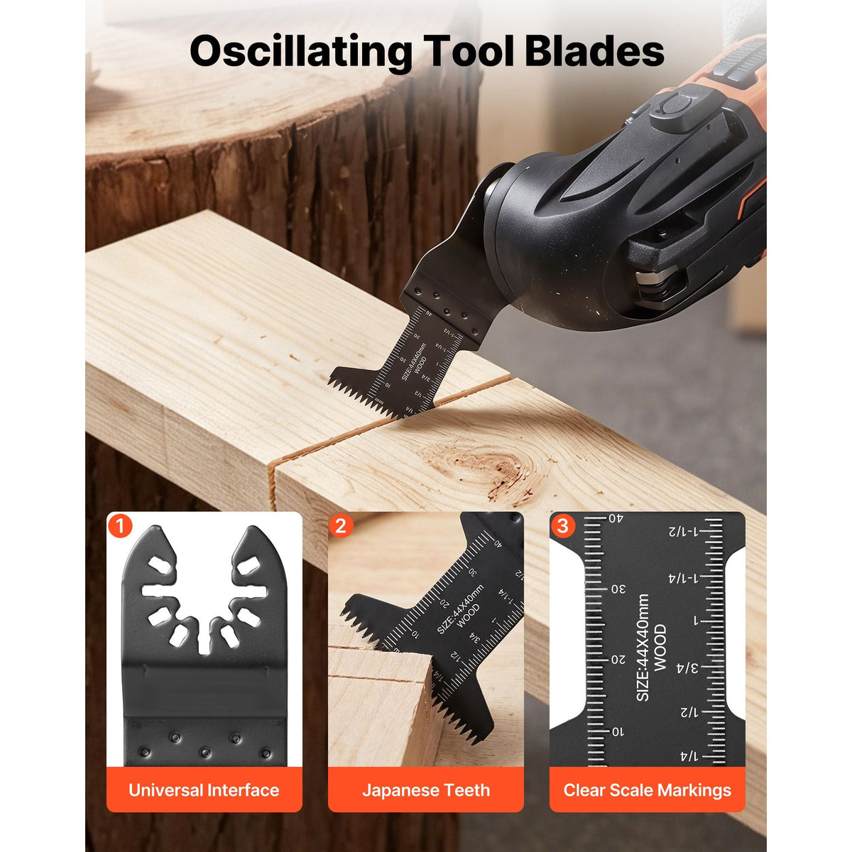 60PCS Oscillating Saw Blades Japanese Teeth, Universal Quick Release Oscillating Multi Tool Blades, Multitool Tool Blades for Wood Plastic PVC, Compatible with Dewalt Milwaukee Bosch Craftsman