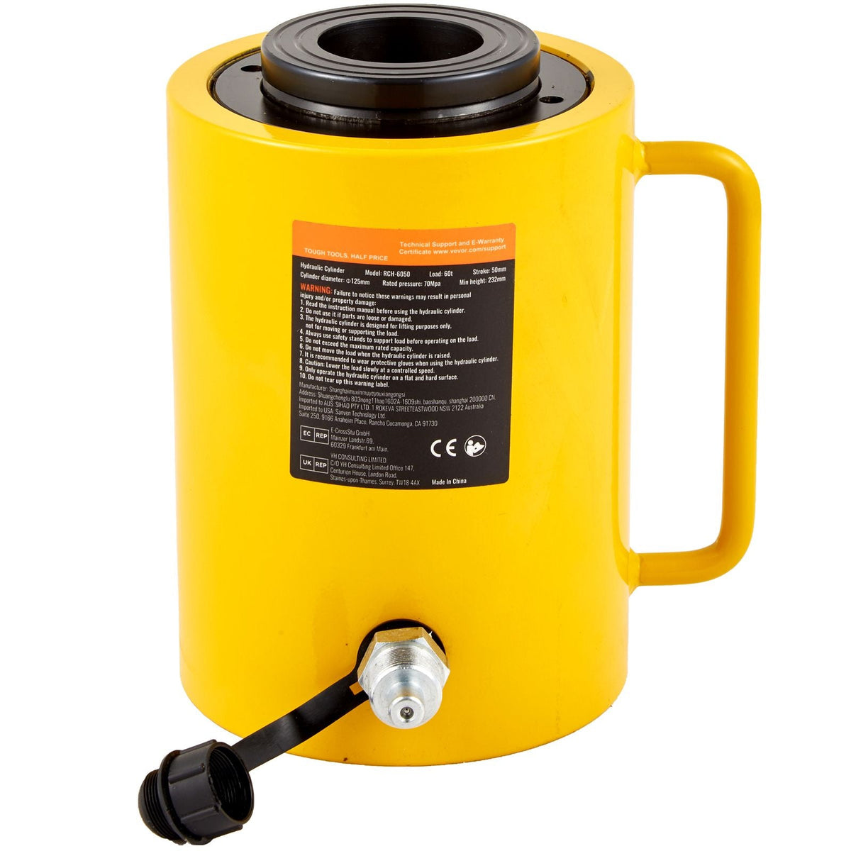 60ton 50mm Hollow Plunger Hydraulic Cylinder Jack