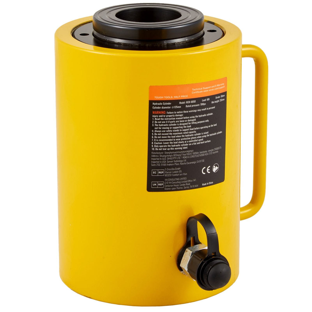 60ton 50mm Hollow Plunger Hydraulic Cylinder Jack