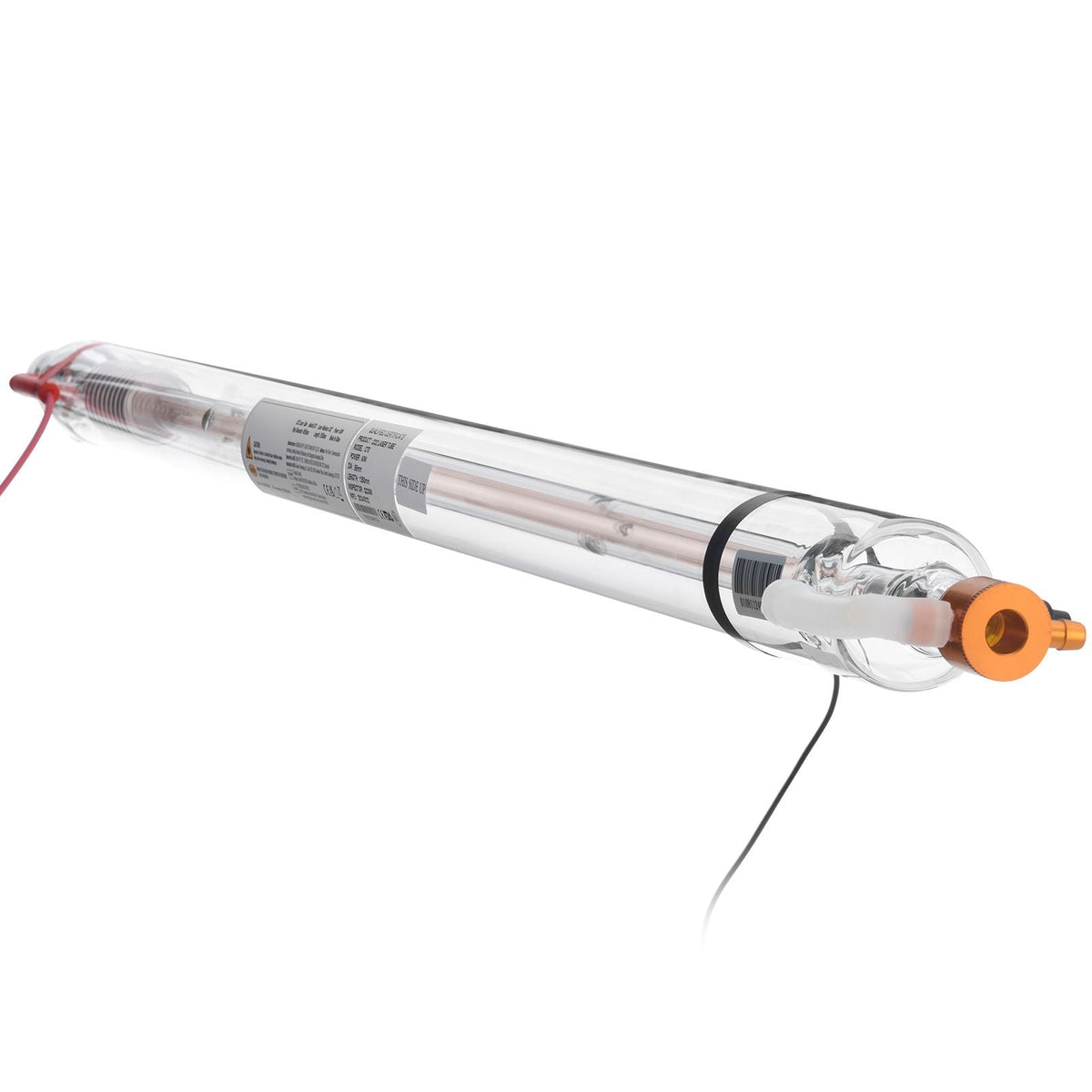 60W CO2 Laser Tube, 49.2 in (1250 mm) Length, 2 in (55 mm) Dia Borosilicate Glass Laser Cutter Tube with Metal Head, 5000-6000hr Wires Preconnected for Laser Engraver Engraving Cutting Machine