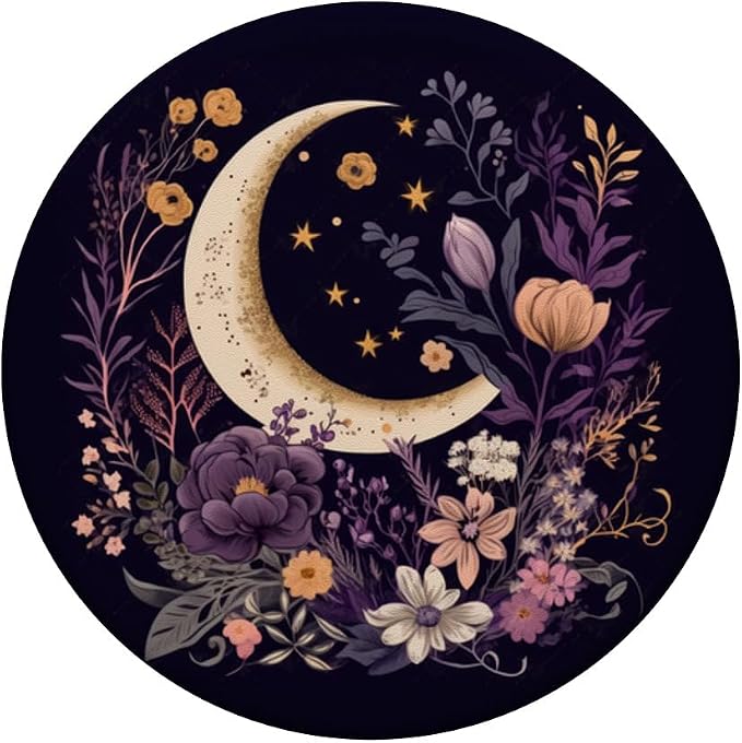 Cute Elegant Minimal Boho Decor Art Design Co Boho Moon Phases Floral Aesthetic Chic PopSockets Adhesive PopGrip for iPhone 11
