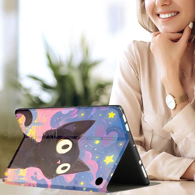 Case for Amazon Kindle Fire HD 10 &amp 10 Plus Tablet(Fit for 10.1 13th/11th Generation 2023/2021 Release)Ultra Slim Multi-Angle Viewing Auto Wake/SleepAstral Cat